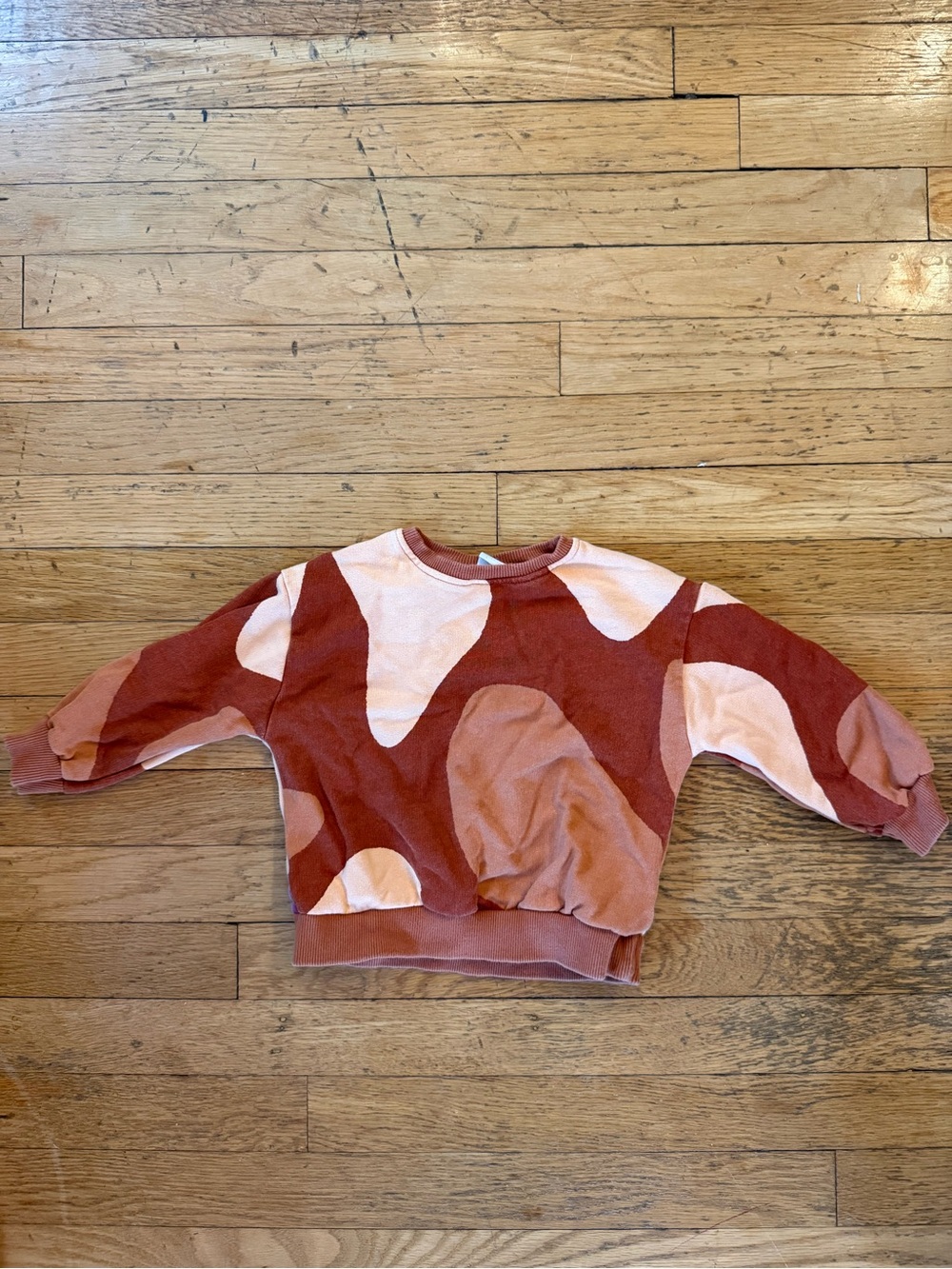 Zara Kids Rust and Blush Colorblock Sweatshirt